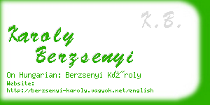karoly berzsenyi business card